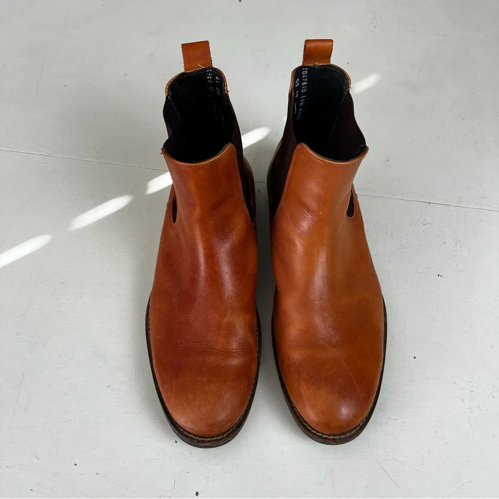TB PHELPS- Santa Fe Chelsea Boot Tan Brown Ankle Boots Western Cowboy
